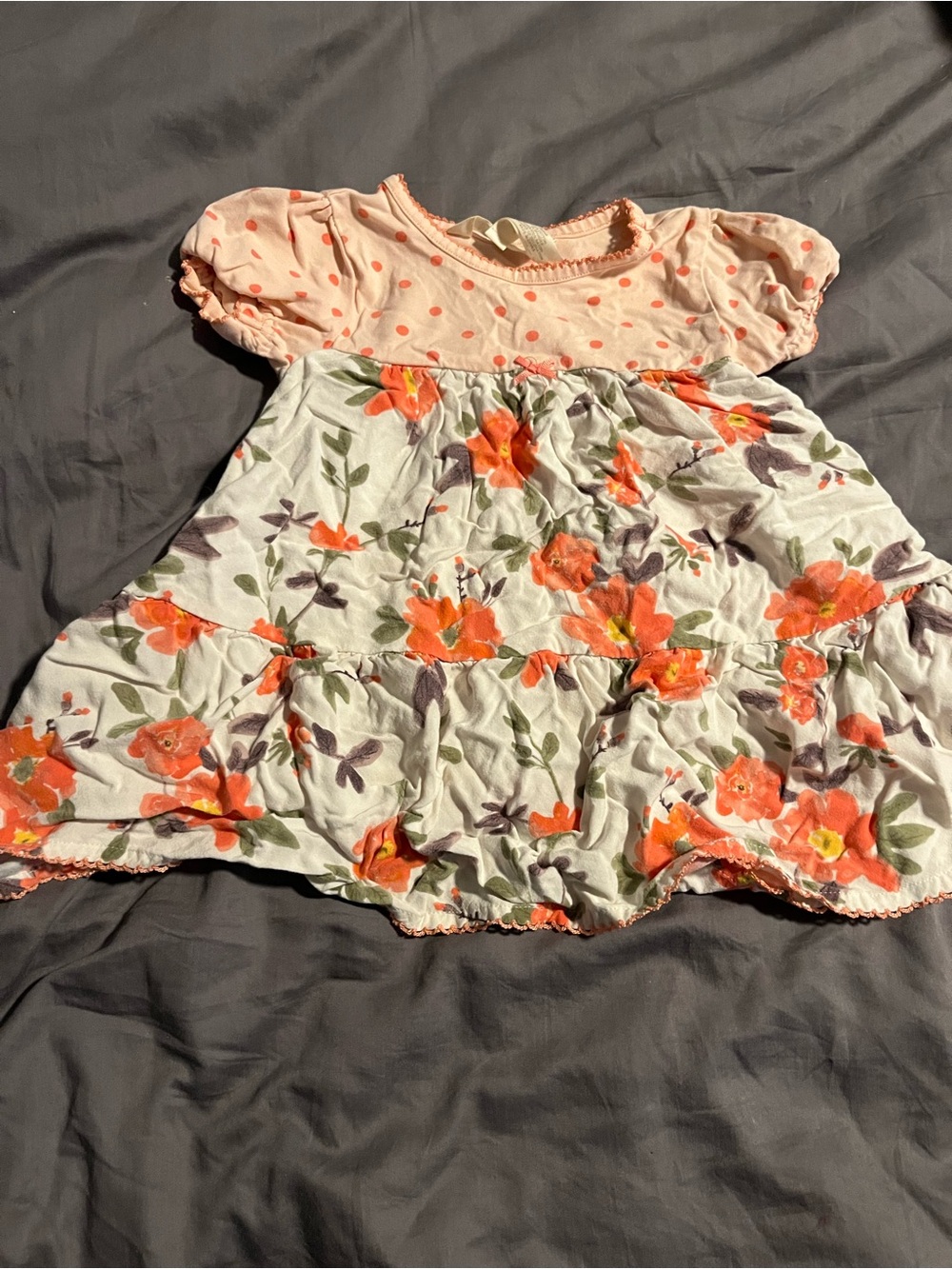 Matilda Jane Pink Polka Dot & Floral Tiered Baby Dress